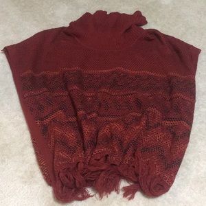 Maroon poncho